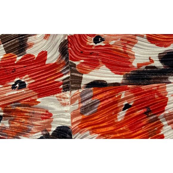 ERIC SIGNATURE HI-RISE, PULL-ON, PLEATED PANTS, WOMENS, M, ORANGE MULTI FLORAL - Picture 8 of 10